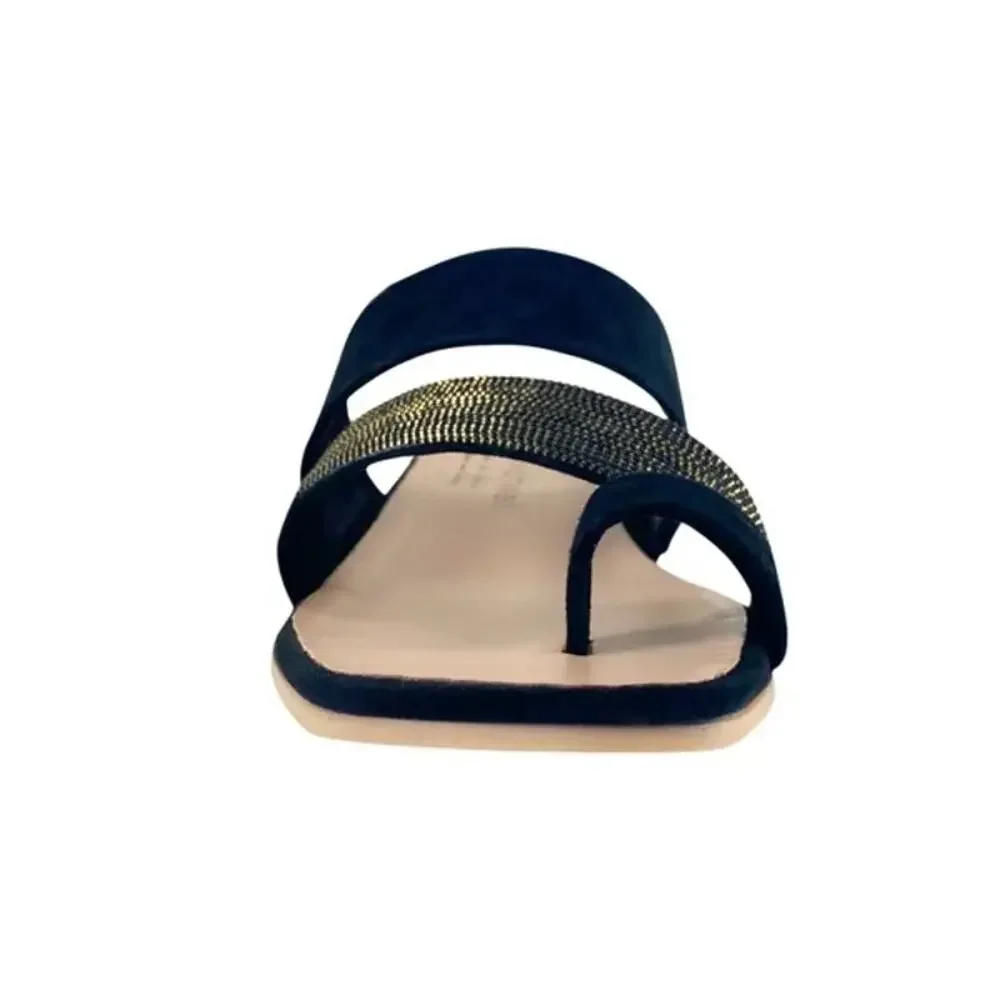 Eric Michael Claudia Slide Sandal Slip-On Leather Upper Black Size 6 NWOT_5
